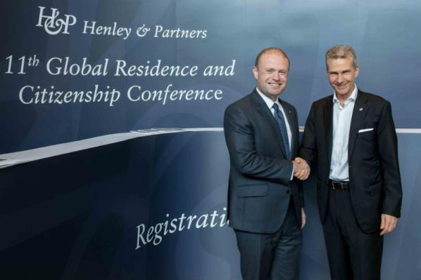 14-16 November 2017, Hong Kong. 11th Global Residence and Citizenship Conference. Hon. Dr. Joseph Muscat with Christian Kälin