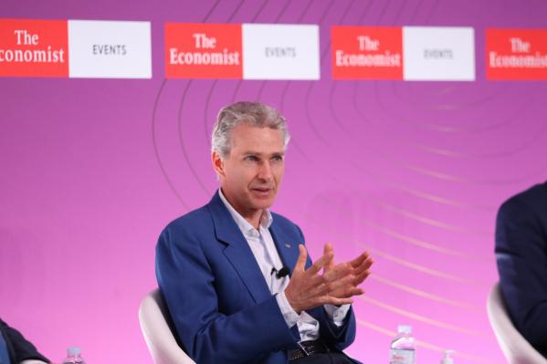 July 2021, Greece. The Economist 25th Roundtable with the Government of Greece. Christian Kälin speaking on Greece’s investment agenda.